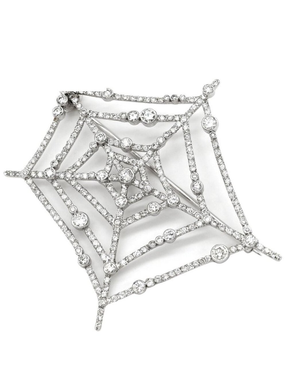 Bvlgari Brooch Spider Web Motif Diamond White Gold 18K 750 18